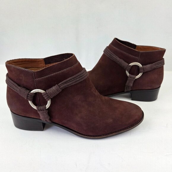 Anthro Bernardo Francesca Bootie Brown Suede Size 10M - Picture 1 of 14